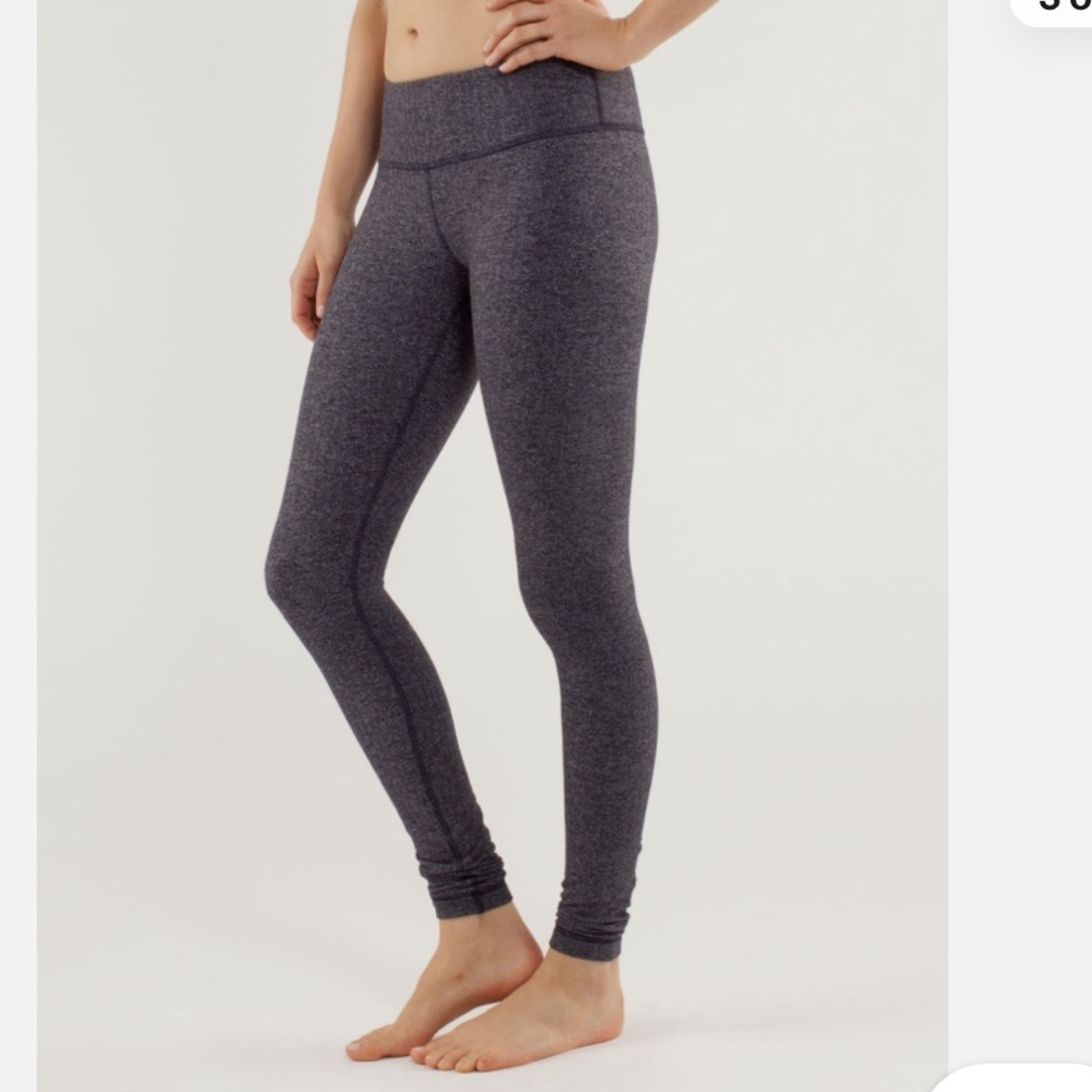 Lululemon Black Swan Heathered Herringbone Wunder Under Pant - RARE